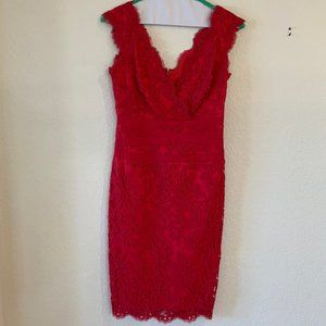 Red Tadashi Shoji cocktail dress - size 6